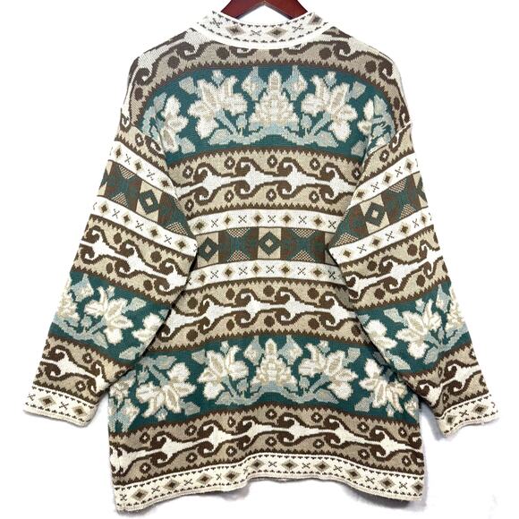 Vintage Forelli 1X 80s Tunic Sweater Statement Abstract Cosby Handknit Funky USA - Picture 3 of 9